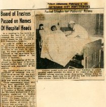 Board of Trustees Passed on Names of Hospital Heads