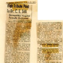 High Tribute Paid to Dr. C. E. Still