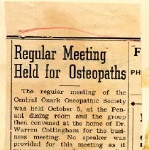 Regular Meeting Held for Osteopaths