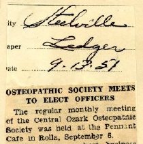 Osteopathic Society Meets to Elect Officers