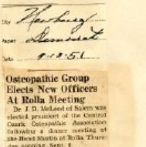 Osteopathic Group Elects New Officers at Rolla Meeting