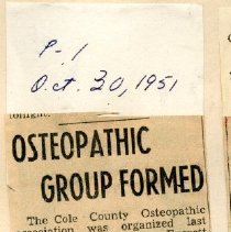 Osteopathic Group Formed