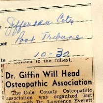 Dr. Giffin Will Head Osteopathic Association