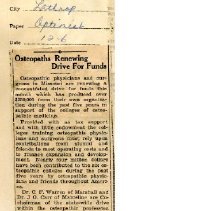 Osteopaths Renewing Drive for Funds