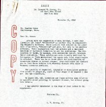 Letter to Charles Owens from L. V. Strong Jr.