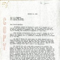 Letter to L. C. Chandler from A. D. Ketcham