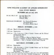 New England Academy of Applied Osteopathy Meeting Program