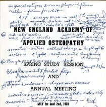 New England Academy of Applied Osteopathy Meeting Program