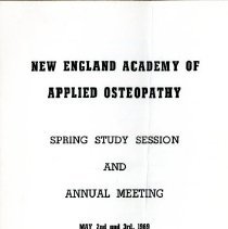 New England Academy of Applied Osteopathy Meeting Program