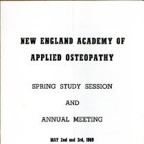 New England Academy of Applied Osteopathy Meeting Program