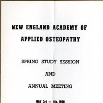 New England Academy of Applied Osteopathy Meeting Program