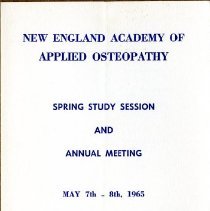 New England Academy of Applied Osteopathy Meeting Program