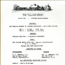 New England Academy of Applied Osteopathy Meeting Program