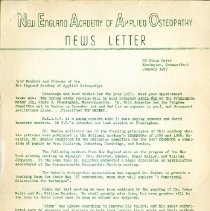 New England Academy of Applied Osteopathy Newsletter