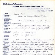 Letter to William Johnston from Chester Losee