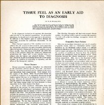 Tissue Feel As An Early Aid to Diagnosis