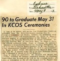 90 to Graduate May 31 in KCOS Ceremonies
