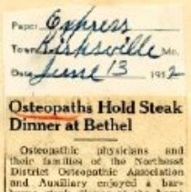 Osteopaths Hold Steak Dinner at Bethel