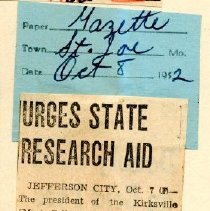 Urges State research Aid