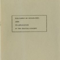 Philosophy of Osteopathy and Its Application by the Cranial Concept