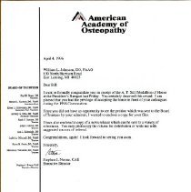 Letter to William Johnston from Stephen Noone