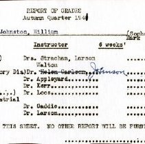 William Johnston Report Card