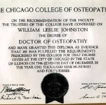 William Johnston Diploma