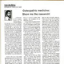 Osteopathic Medicine: Show Me the Research