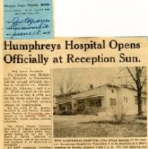 Humphreys Hospital Opens Officially at Reception Sun.