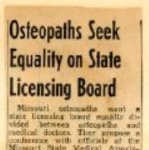 Osteopaths Seek Equality on State Licensing Board