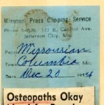 \Osteopaths Okay Need for Board, Oppose M.D. Plan