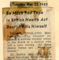 So Much Red Tape in British Health Act Dentist Kills Himself