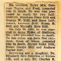 Continuation of Still Obituary