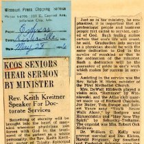 KCOS Seniors Hear Sermon By Minister