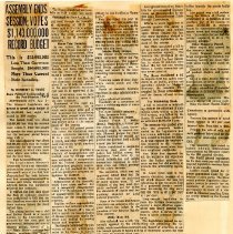 Assembly Ends Session; Votes $1,143,000,000 Record Budget