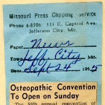 Osteopathic Convention to Open on Sunday