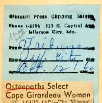Osteopaths Select Cape Girardeau Woman