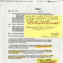 Memorandum to AOA Editorial Advisory Board from Gilbert D'Alonzo