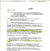 Memo to AOA Editorial Advisory Board from Cooperman, D'Alonzo and Saigh