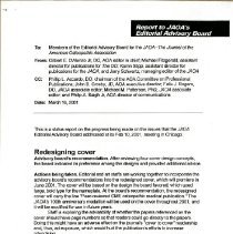 Memorandum to Editorial Advisory Board from Gilbert D'Alonzo