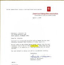 Letter to William Johnston from Sandra Williamson