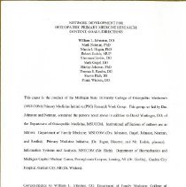 Network Development for Osteopathic Primary Medicine Research