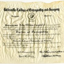 KCOS Diploma for John Campbell