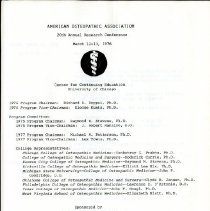 AOA Osteopathic Research Conference Program