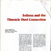 Asthma and the Thoracic Duct Connection