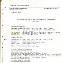 Department of Family Medicine Committee Memberships