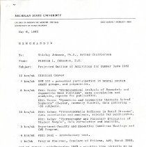Memorandum to Shirley Johnson from William Johnston