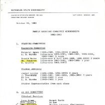 Department of Family Medicine Committee Memberships