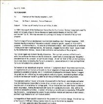 Memorandum to Faculty Assembly from William Johnston