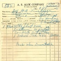 A.S. Aloe Company Invoice